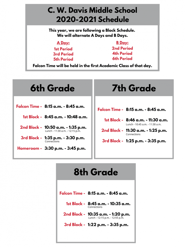 Bell Schedule – Davis Middle School