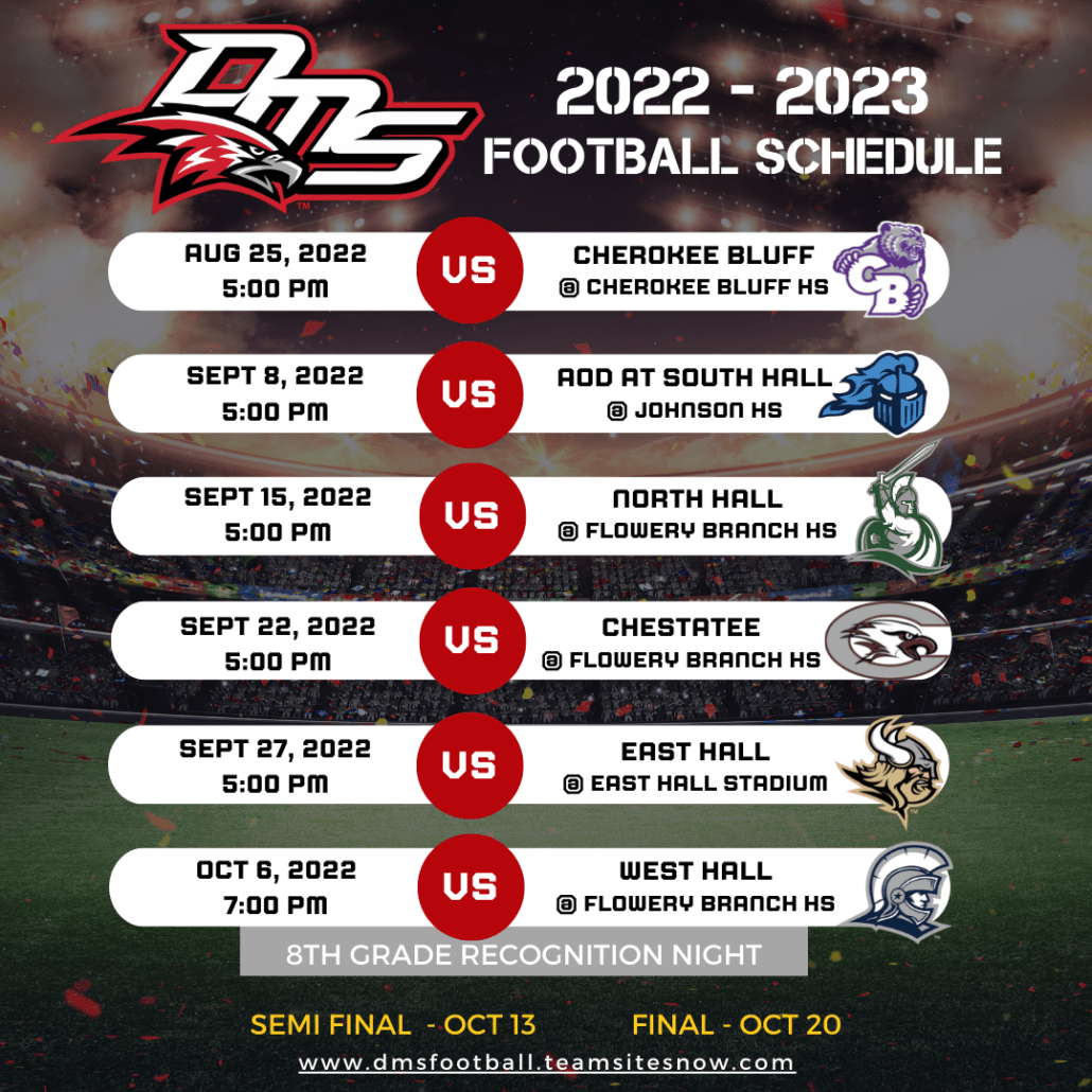 Football Schedule 2022 Davis Middle School