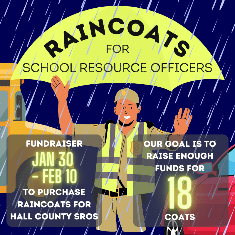 Goal Met! - Raincoats for Resource Officers - Davis Middle School